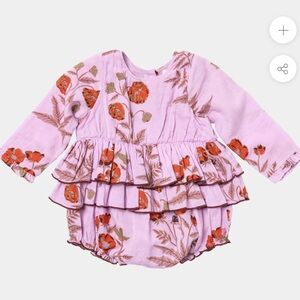 Pink Chicken Baby Girl’s Heidi Bubble Romper Size 0-3M